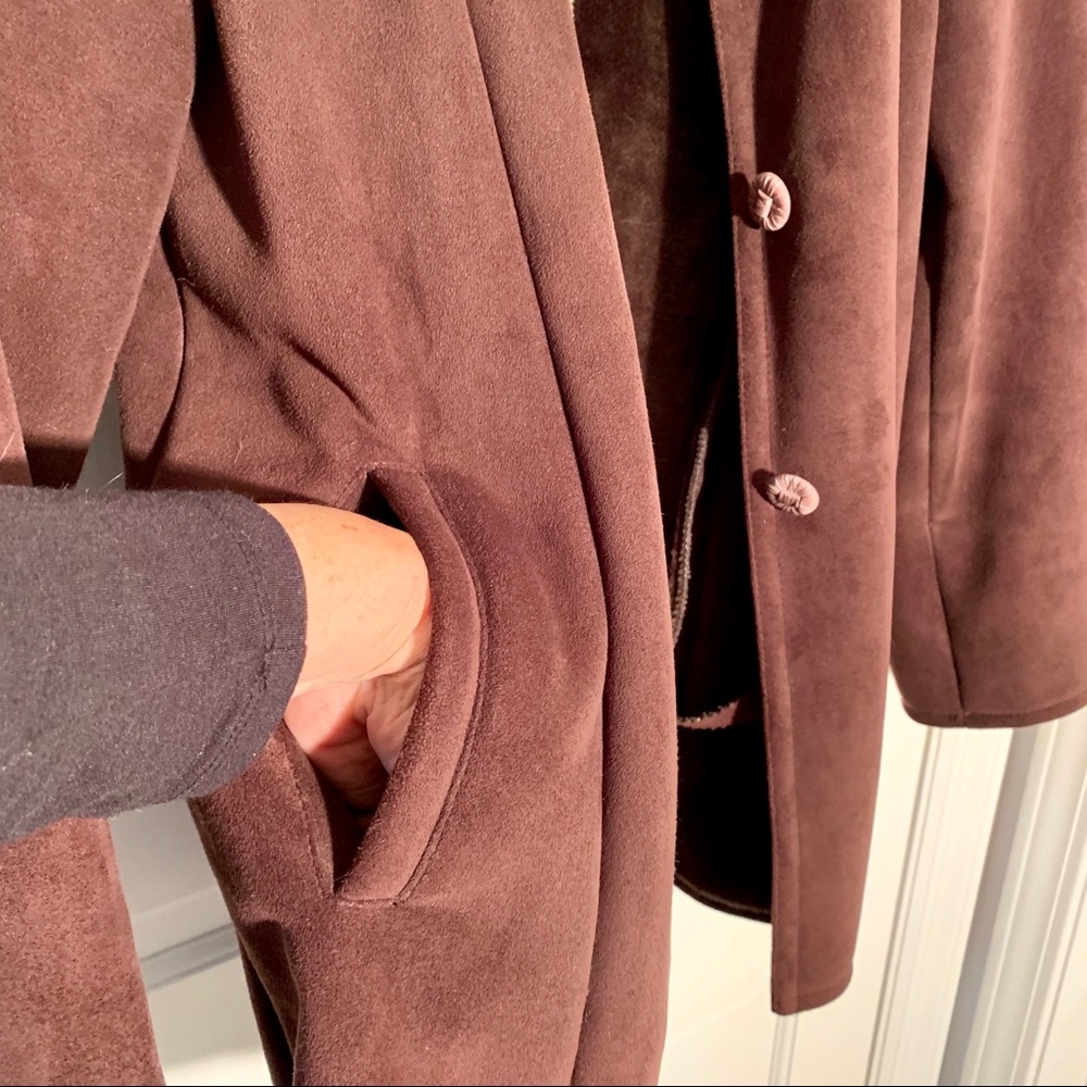 ForBu faux suede plush lined jacket